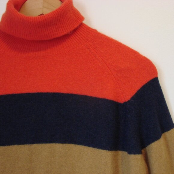 J. Crew Red, Navy, and Tan Turtleneck Sweater US M - Picture 10 of 14
